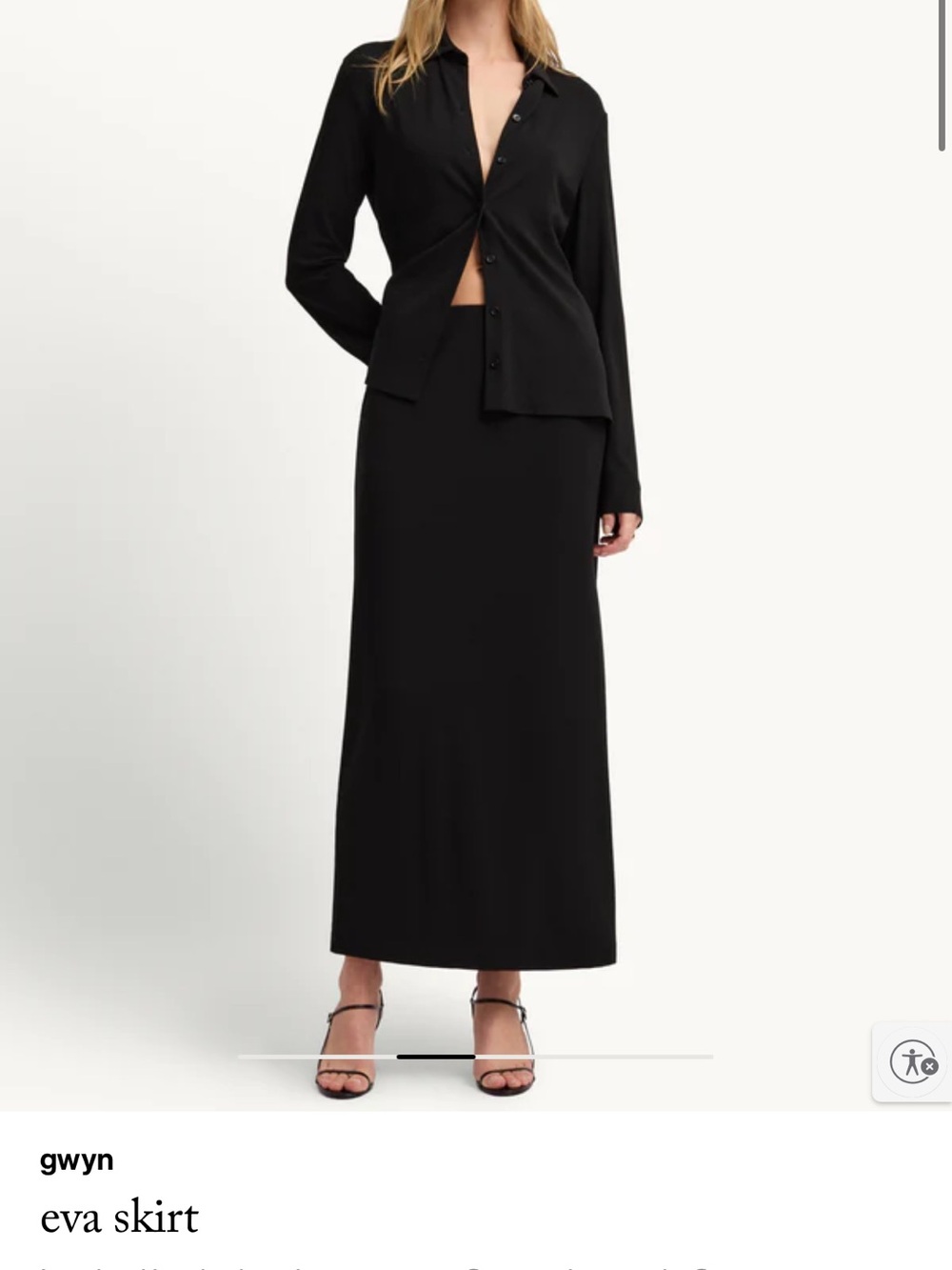 Eva Black Maxi Skirt - Gwyn size small